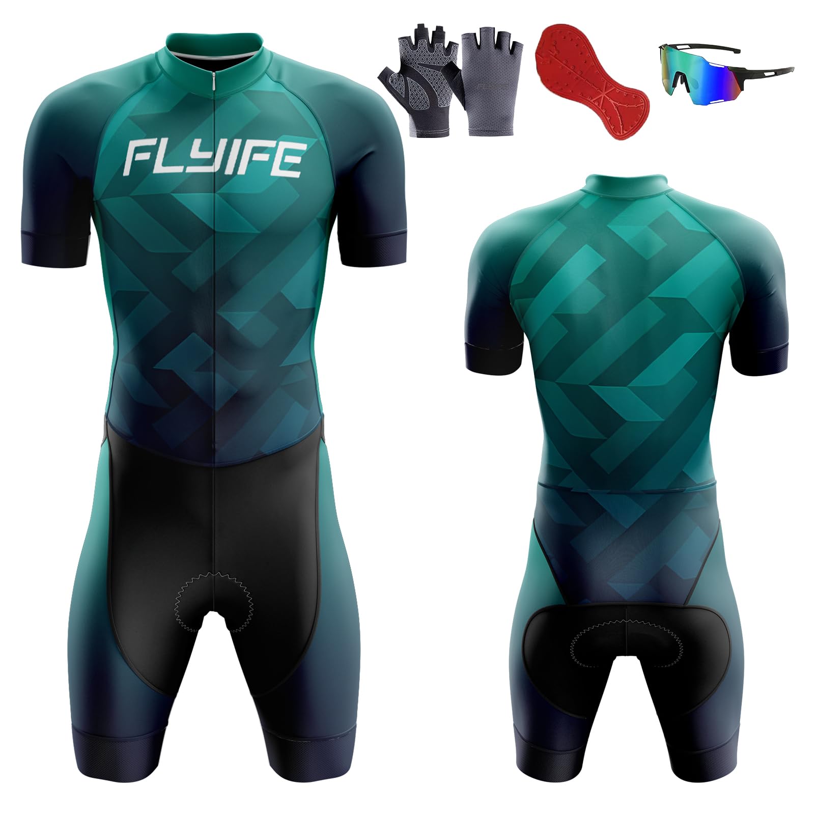 Combinaison de Triathlon pour Homme＋Professionnel de compétition Rembourré- Trisuit pour la Natation,Le Cyclisme,la Course à Pied,Le Duathlon,vêtements de Cycliste