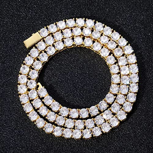 Lulu Mel Iced Out Gold Plated 4mm Tennis Chain White Gold Aaa Cz Stones Hip Hop Tennis Chain Iced Out Jewelry Gift For Women2