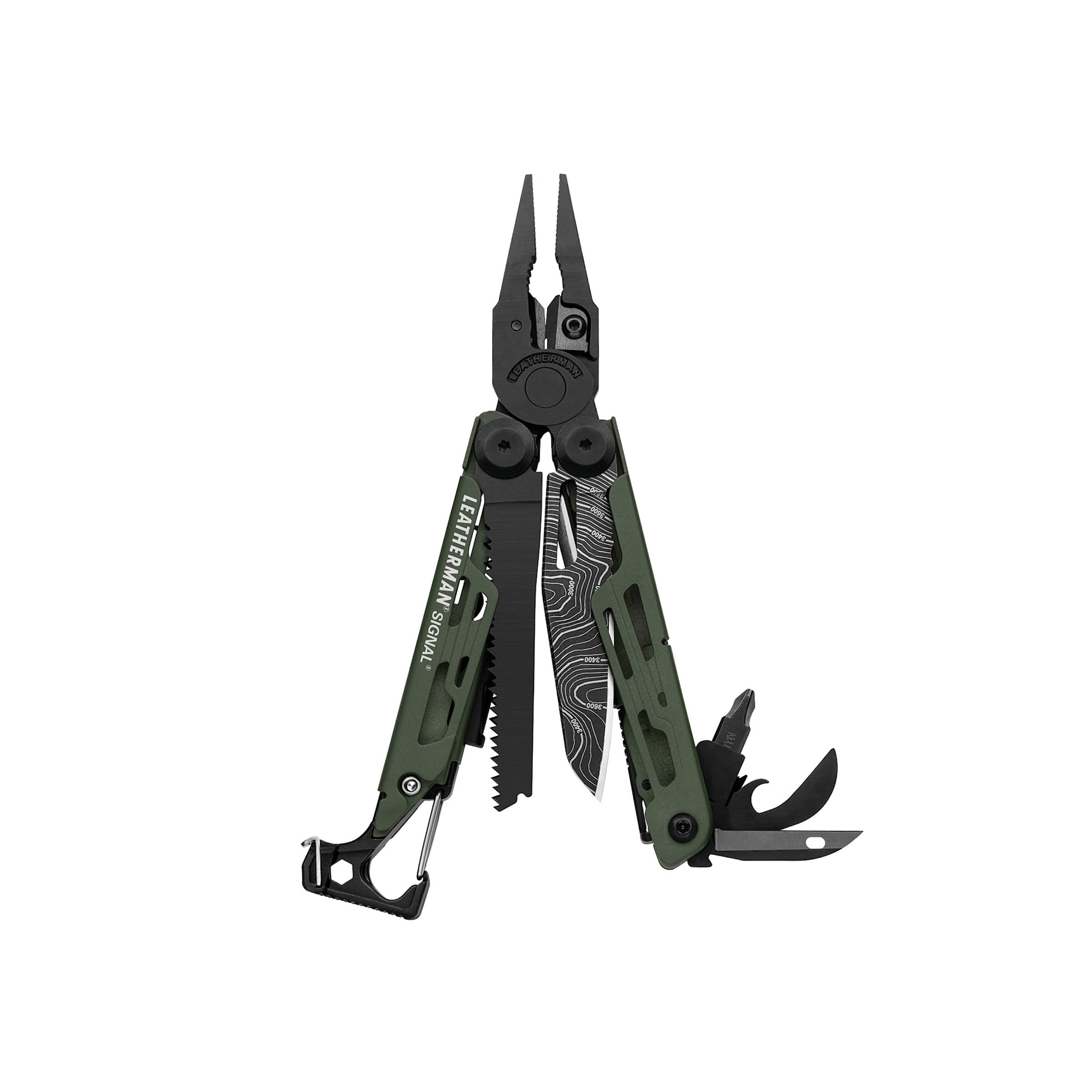 LEATHERMAN, Signal, 19-in-1 Multi-tool for Outdoors, Camping, Hiking, Fishing, Survival, Durable & Lightweight EDC, Made in the USA, Topographical Print