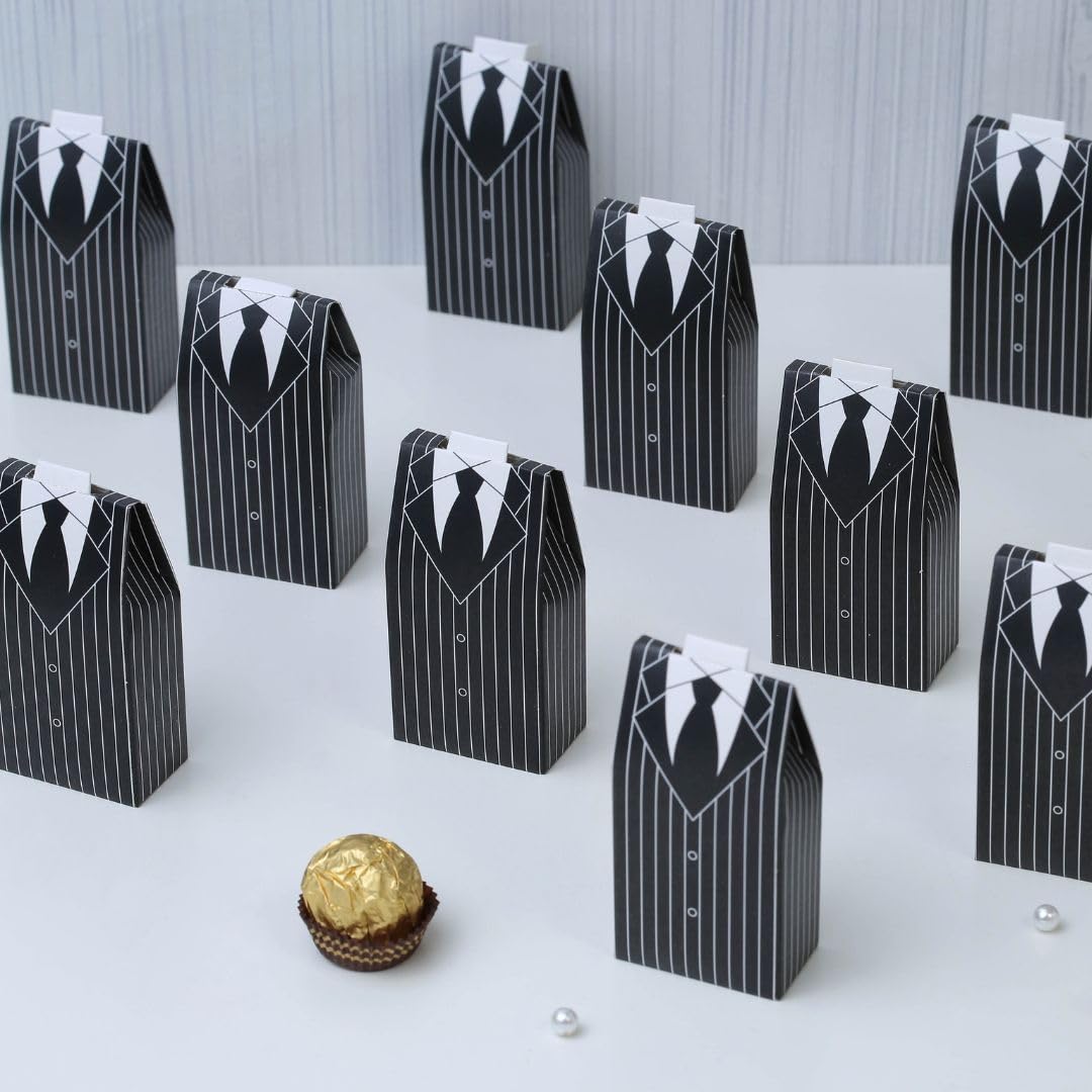 SATYAM KRAFT 50 Pcs Groom Shaped decorative Folding Paper Box with Ribbon Best for, Wedding Favor, marriage Decoration, Christmas Gifting, Home Decor, Chocolates, Birthday, Engagement gift box(Pack of 50 ) (Black) (B0CJVFWCJT) Amazon Price History, Amazon Price Tracker