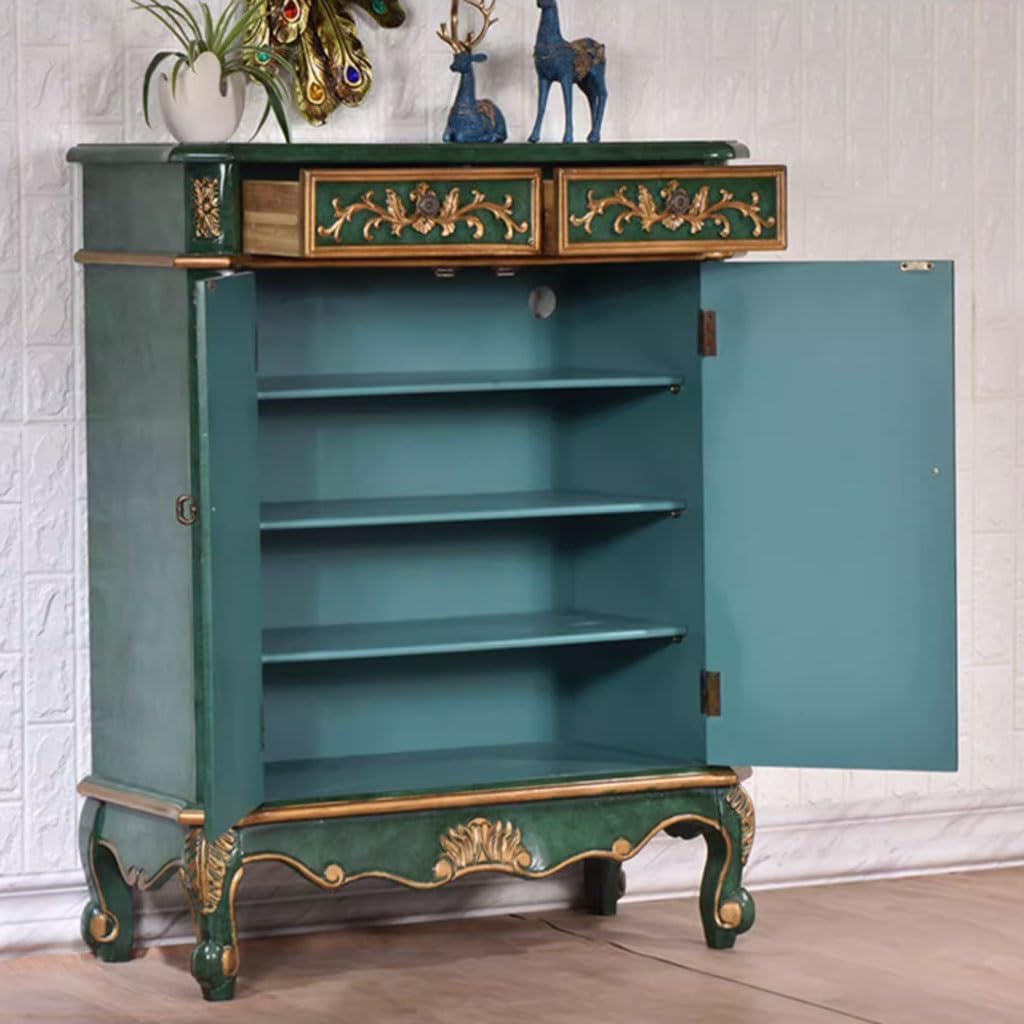 Sideboard Cabinet Light Luxury Shoe Cabinet Living Room Board Wood Storage Cabinet Entrance Cabinet Kitchen Cbiangui Sideboard Cabinet with Drawers(A:86X40X110CM)