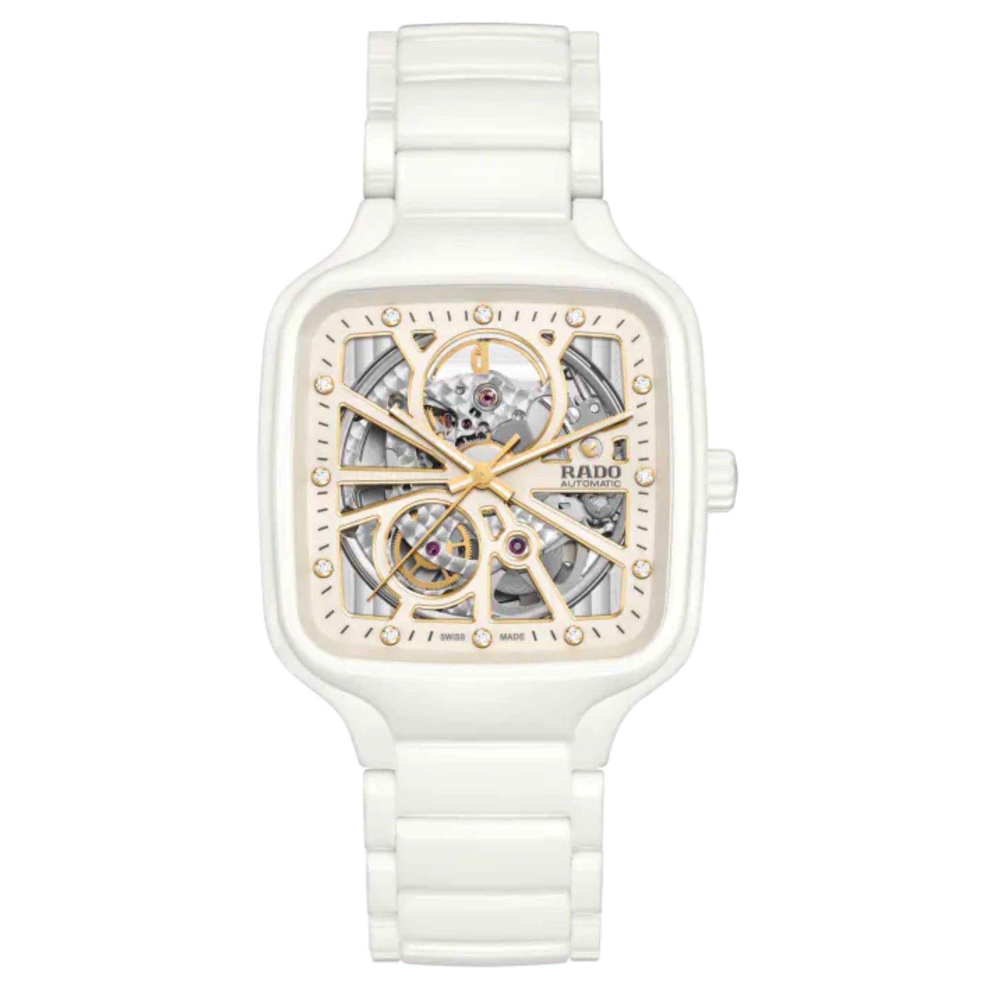 RadoTrue Square Open Heart Automatic White 38 mm