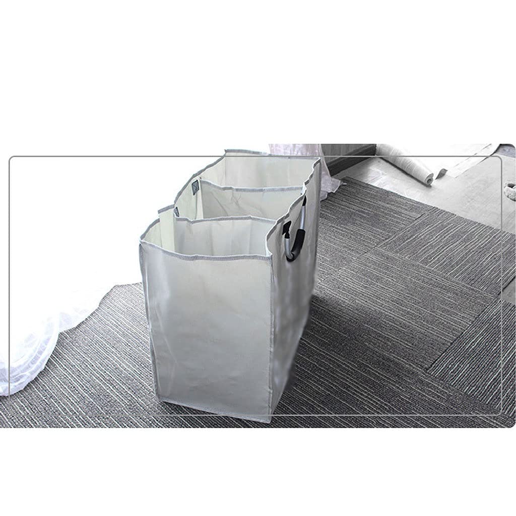 Générique Wasmand van netstof, wasmand met 3 delen, vuile kledingtas, opvouwbaar, van duurzame stof, groot formaat, met handvat voor kleding en wasgoed, 2 stuks