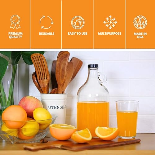 Miniatura 9 de FastRack Jarra de 1 galón con doble cierre de aire de burbujas, tapa de Polyseal, tapón perforado de 6.5 (paquete de 2)