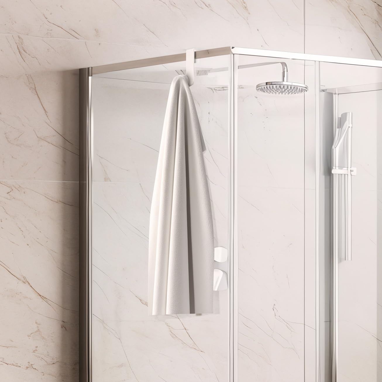 Sillar Ganci per termoarredo bianchi 8 pezzi – ganci scaldasalviette bagno senza forare, appendini termoarredo bagno, ganci doccia accappatoio, porta asciugamani termosifone ABS