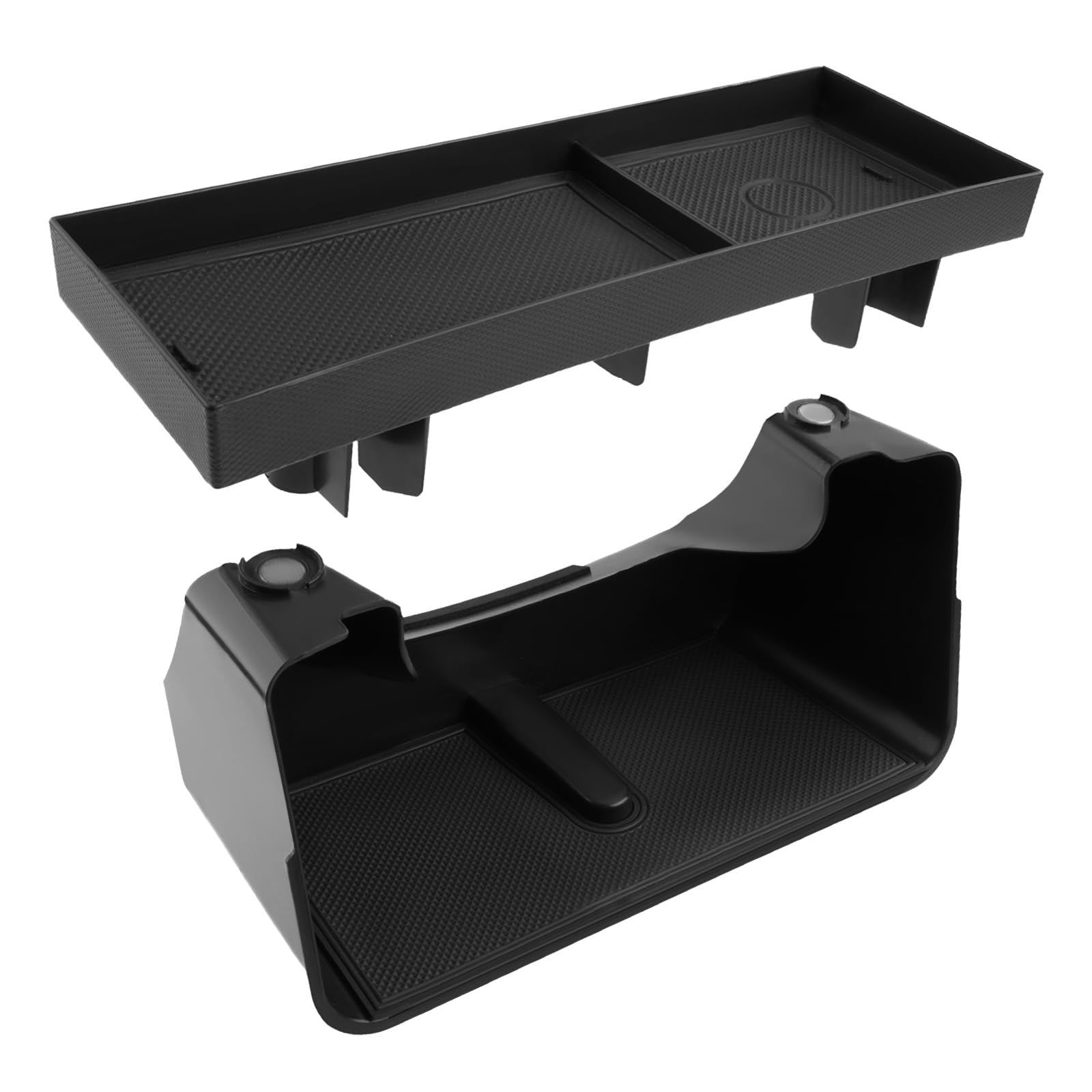 Organisateur sous l’Écran pour Tesla Model Y 2025 et Model 3 2024-2025 Boîte de Rangement Derrière l’Écran avec Tapis Antidérapant Tesla Juniper Highland Accessoires