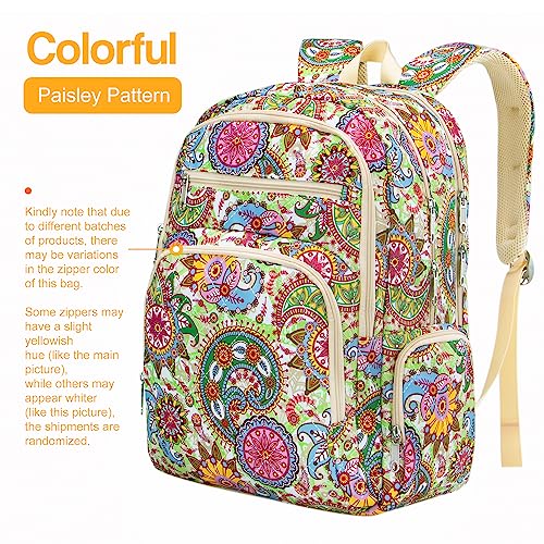 Travel Backpack For Women Large Overnight Weekender Bag Lightweight Casual Daypack College Campus Backpacks Fits 15.6 Inch Laptop Xl Carry On Back Pack Airline Approved Paisley Print Mochilas De Mujer #TOP4