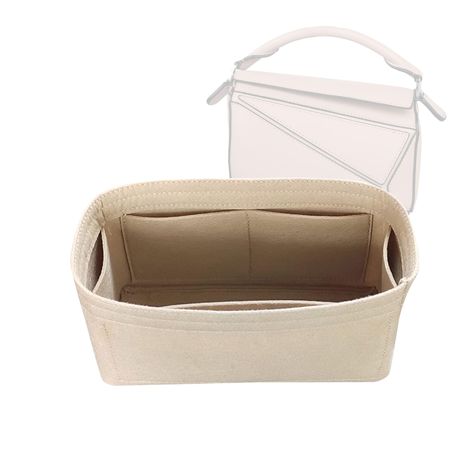 Lckaey Purse Organizer insert for loewe puzzle Handbag bag Felt insert Y091Khaki-S