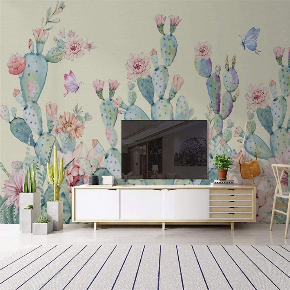 Carta da Parati 3D murale Dipinta a Mano con Foto di Cactus Carta da Parati per Soggiorno Camera da Letto Decorazioni per la casa Pittura murale Artistica -200X140cm