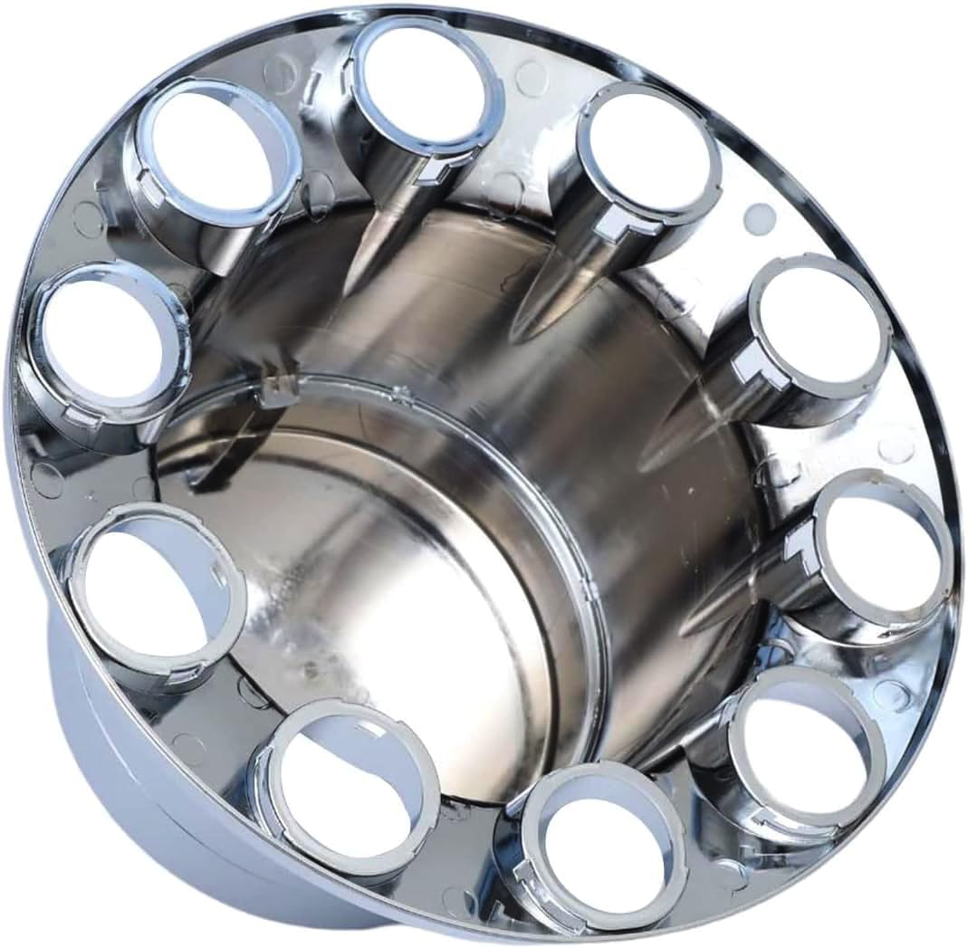 TORQUE 4 of Rear Axle Wheel Cover Cylinder Hubcap 33mm Screw-On ABS Chrome Plastic for Semi Truck (Universal Fit) (TR613-TWC)
