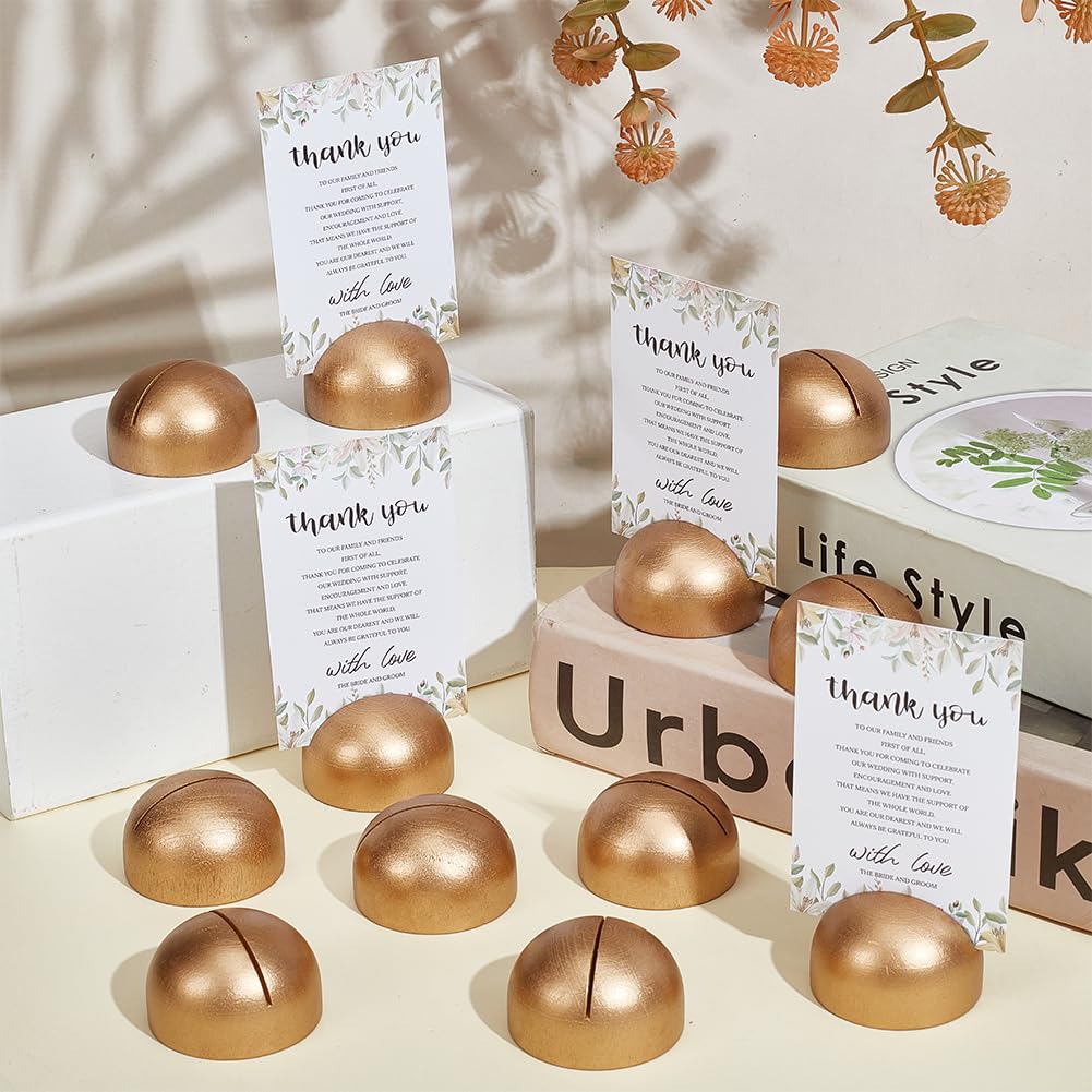 FREEBLOSS 60 Stück Runde Goldene Tischnummernhalter Aus Holz Für Hochzeitstische Kartenhalter Große Menge Elegante Büroklammern Für Hochzeit Jahrestag Geburtstag Party Bankett Restaurant