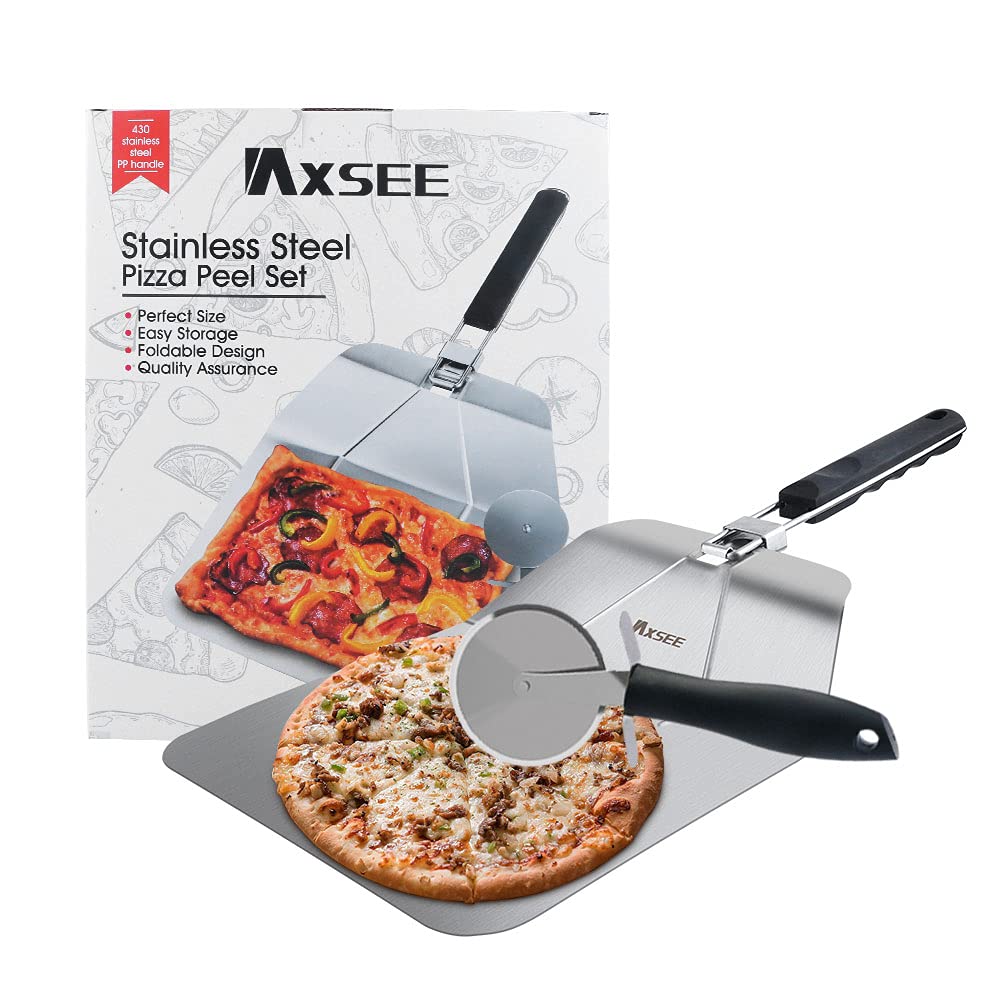 Buy IAXSEE Metal Pizza Peel 10 Inch Pizza Paddle Spatula Stainless