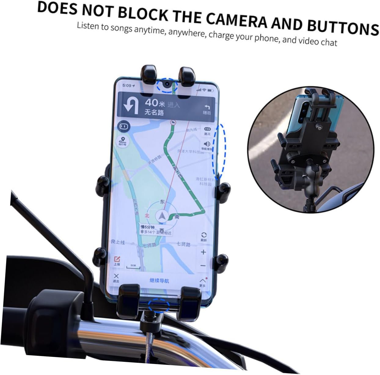 Alloy Phone Mount Holder for Electric Motorcycle Handlebar GPS Navigation Bracket Compatible Smartphones Sturdy and Lightweight Design