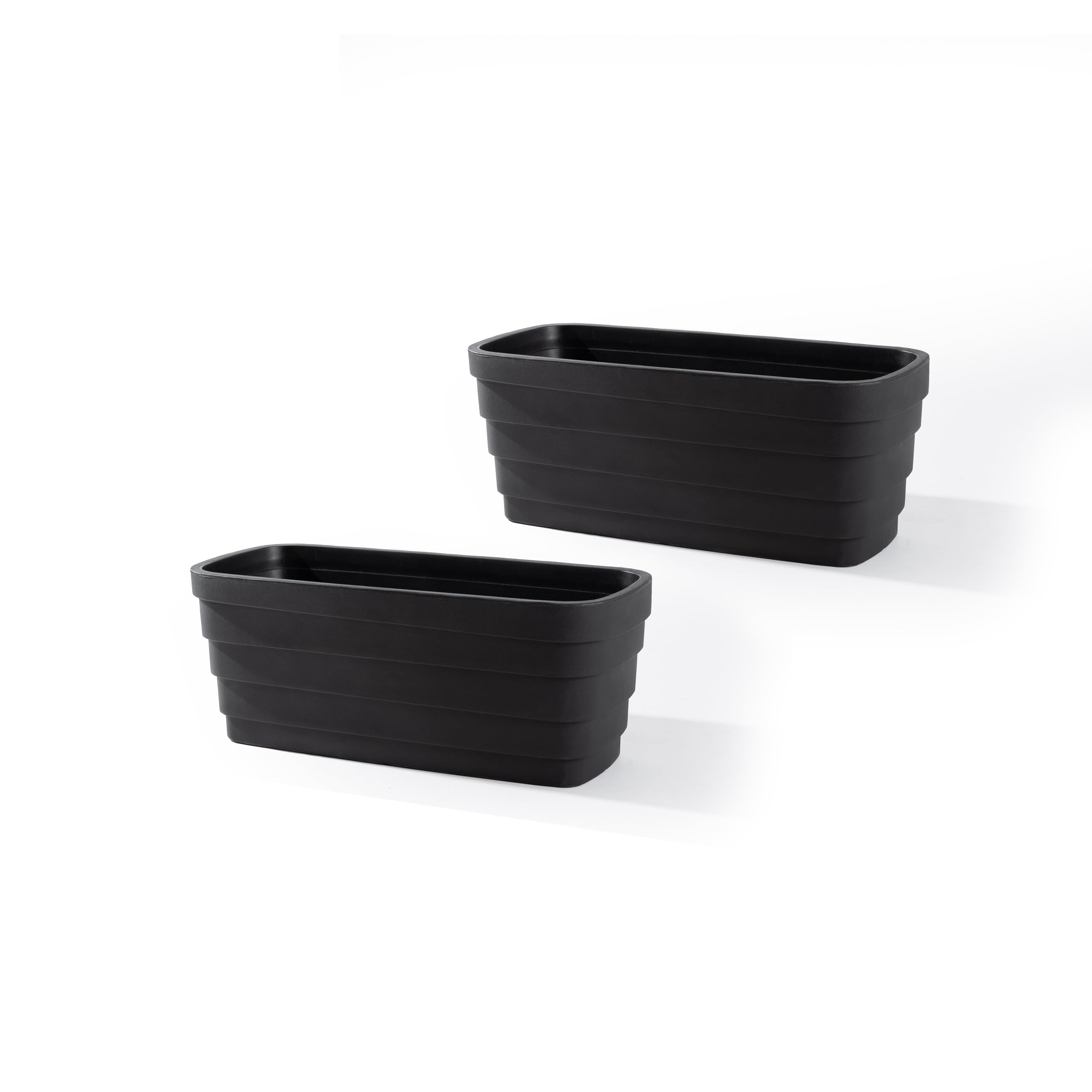 Amazon.com : Step2 Wave Trough Planter, Large Planters for Outdoor Plants,  Gardening and Flower Pot for Patio or Porch, Efficient Drainage, Durable  Plastic, Black, 2-Pack : Patio, Lawn & Garden