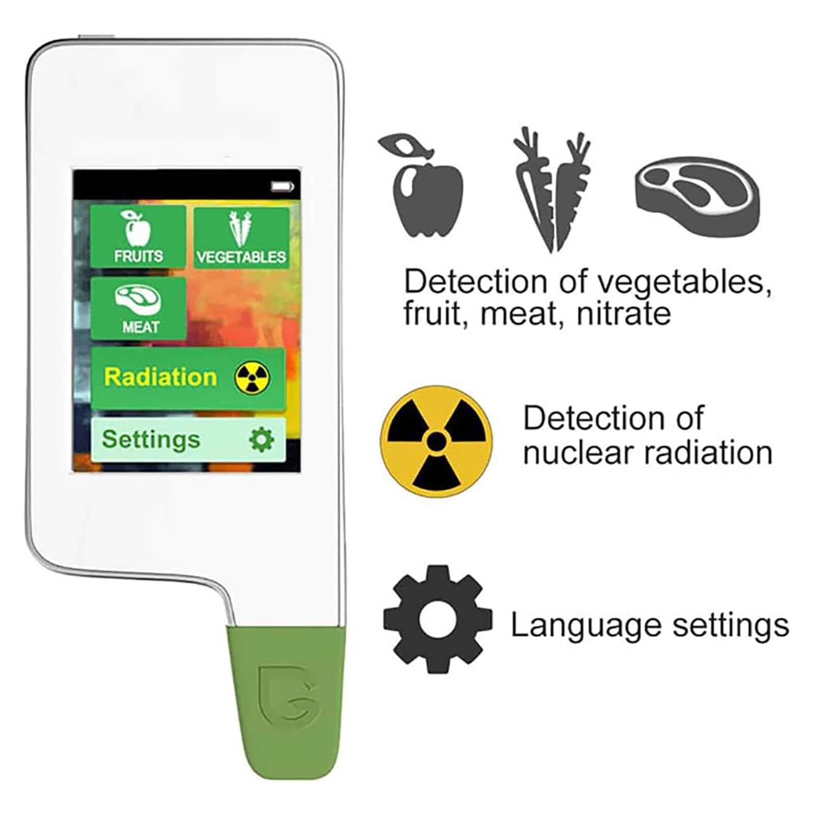 Probador digital de nitrato de alimentos para frutas, verduras y carne, detector preciso de residuos de pesticidas para peces, pruebas fiables del medidor de frutas, verduras y carne.