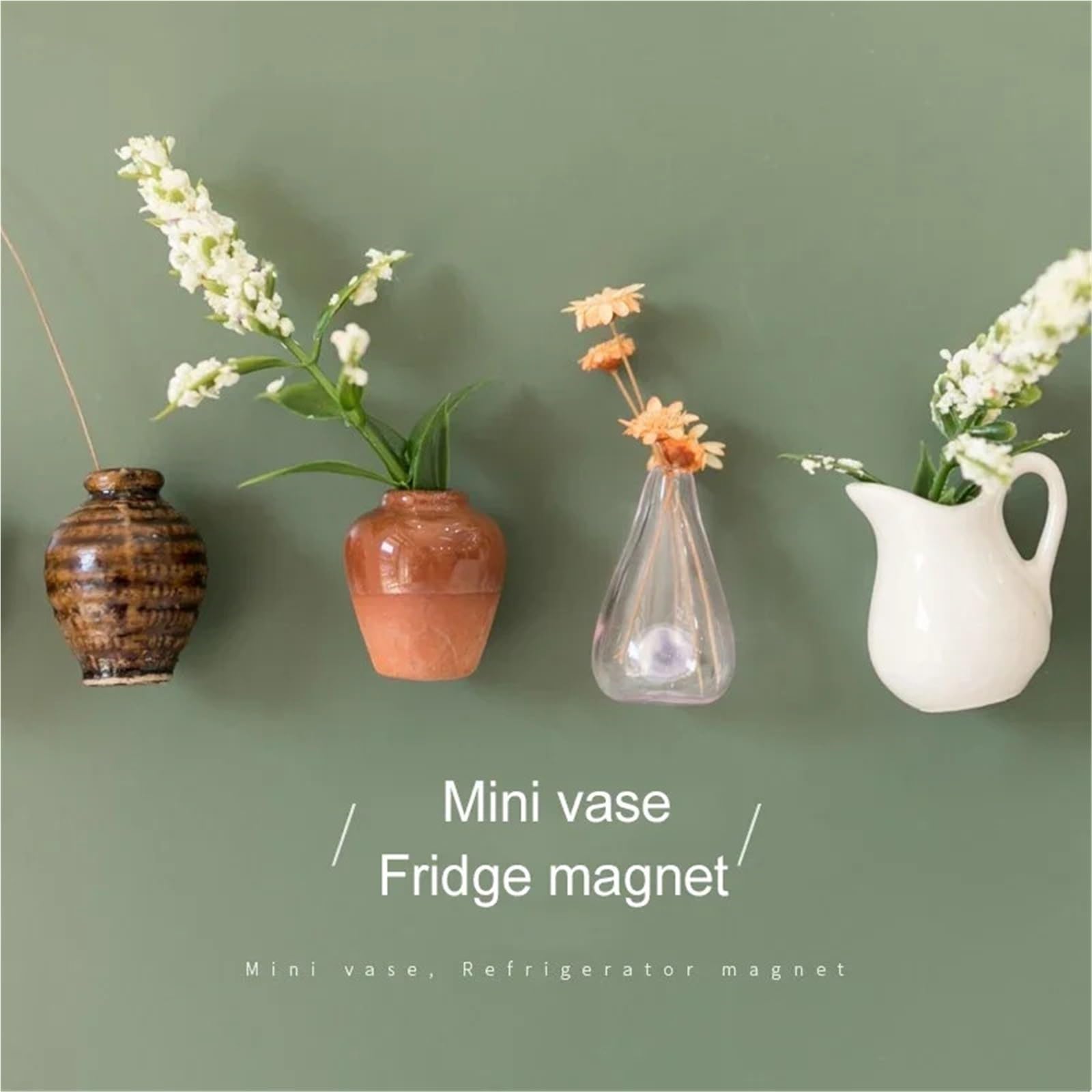 3-8 szt. mini wazonów ceramicznych - DIY porcelanowe magnesy na lodówkę na kwiaty i wiadomości - idealny zestaw upominkowy do kuchni (9)