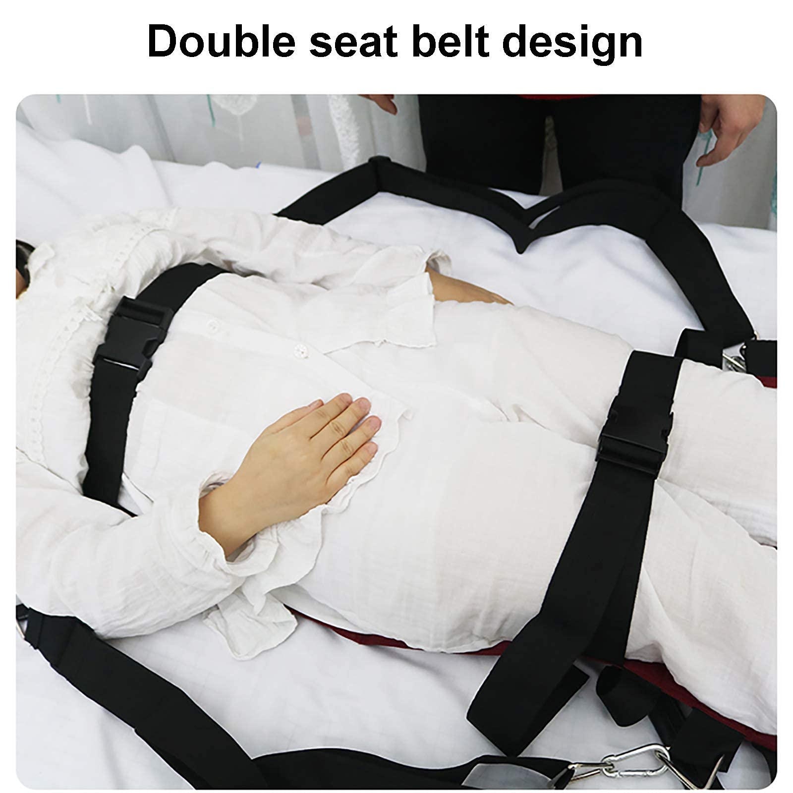 Tablas de Transferencia de Pacientes Cinturón de elevación de Pacientes Arnés de Transferencia Almohadilla de Asiento para atención hospitalaria y domiciliaria - 4 manijas para Ayudar al Cuidador