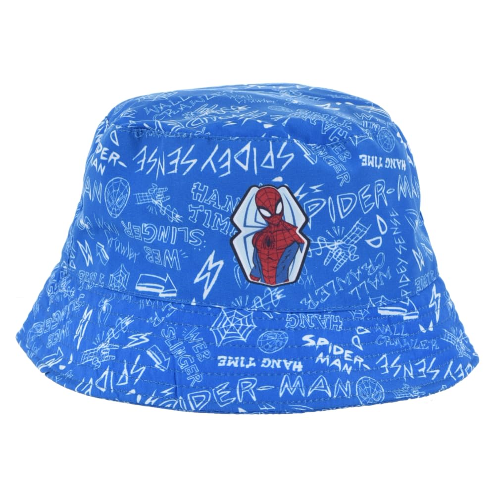 Spiderman Marvel Bucket Hat Summer Hat for Children in Polyester, blue, 52-53