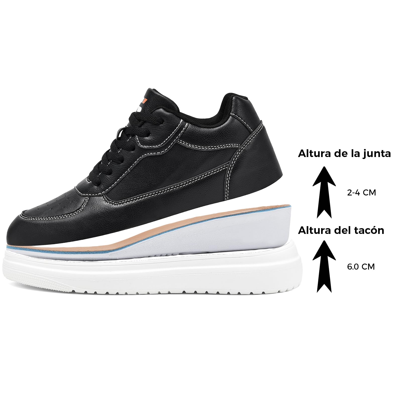 Zapatos Elevación Invisibles para Hombre Altura Ajustable 6/8/10CM Zapatillas Deportivas Transpirables Antideslizantes y Multifuncionales Cómodas Sneakers 40-45EU