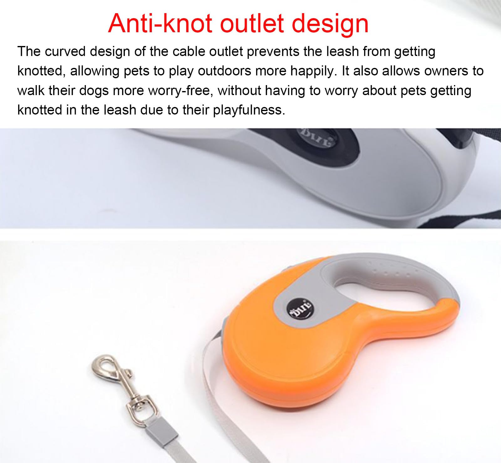 Guinzaglio per Cani Retrattile Lungo 3 M/5 M 110 Libbre, Guinzaglio per Cani Resistente e Durevole Guinzaglio per Cani Allungabile Automatico Retrattile Fino a 50 Kg,D-3m