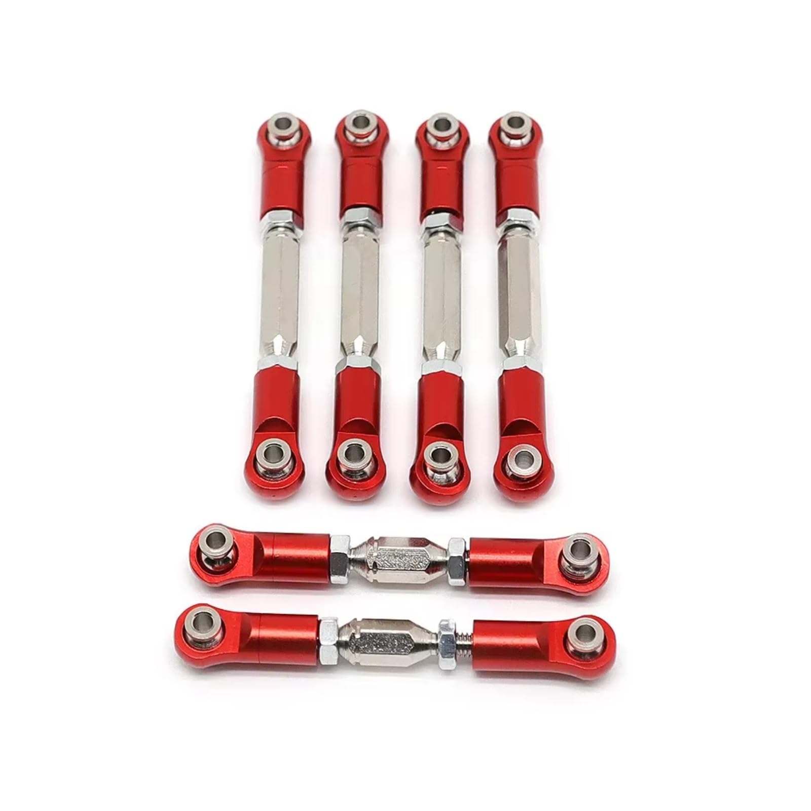 Rc Special Connecting Rod for Arrma 1/10 Metal Tie Rod Linkage for Combo Kit Steering Blue/Red Rc Car Off-Road Tracked Vehicles Parts and Accessories Upgrades Replacement(Red)