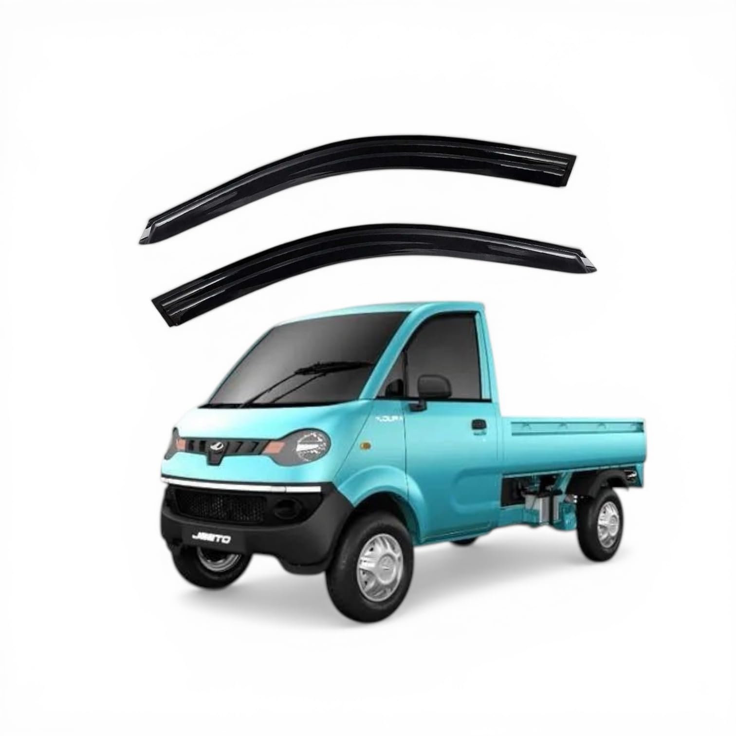 Unbreakable Car Window Door Visor | Car Rain Wind Door Visor | Window Wind Deflector for Mahindra Jeeto (Set of 2)-image-14
