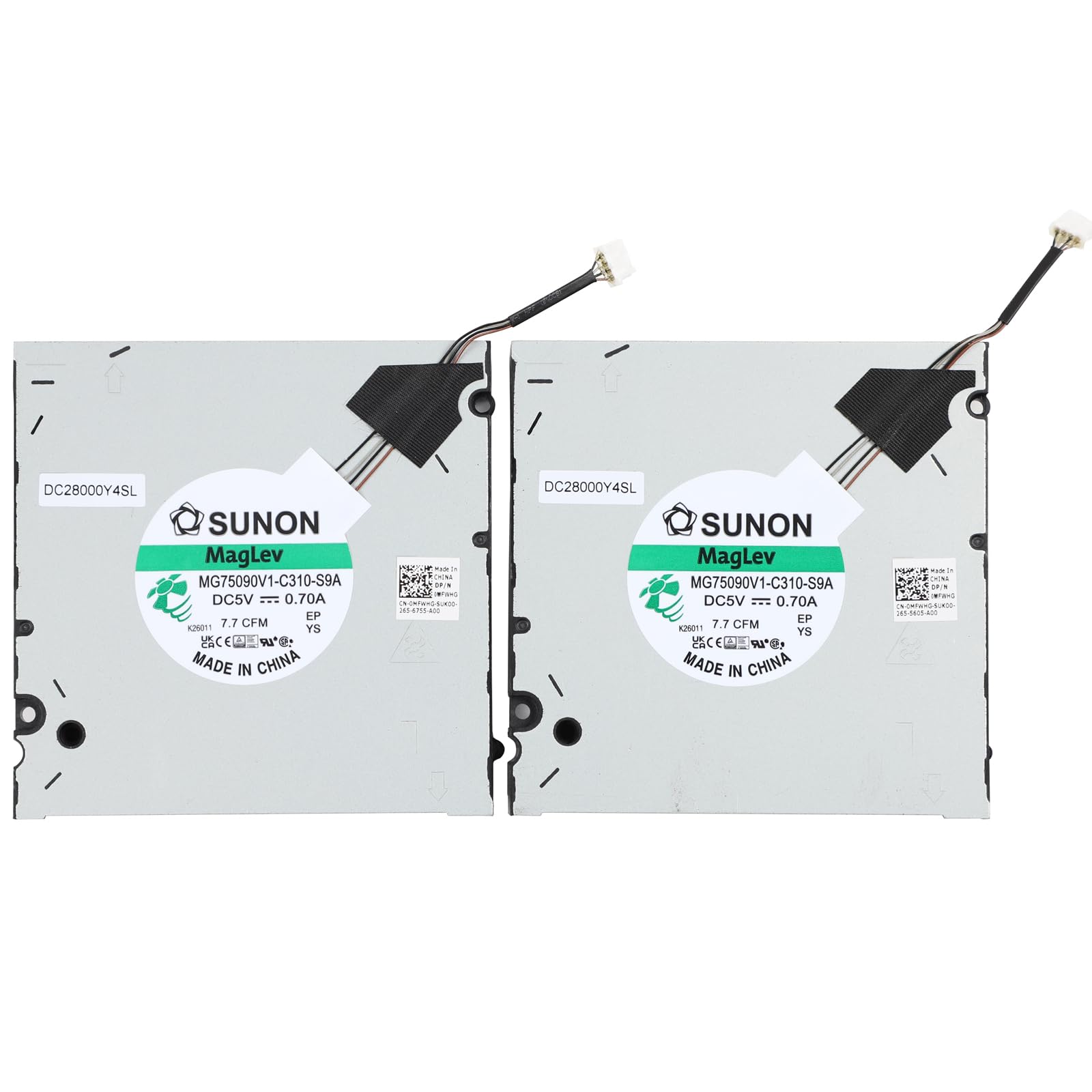 Ventilador de refrigeración de repuesto para DELL Precision 7670 M7670 7680 0MFWHG | RTX A5000 A3000, MG75090V1-C310-S9A MFWHG DC28000Y4SL, DC5V 0.7A Repuesto de ventilador para portátil