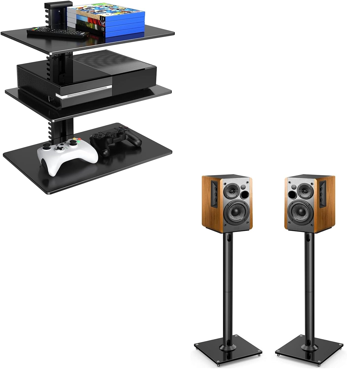 PERLESMITH Universal Floor Speaker Stands & Floating Wall