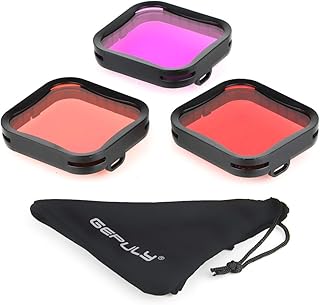 GEPULY 3-Pack Dive Filter (Red, Light Red, Magenta) for GoPro Hero 5 6 7 Black Hero(2018) Super Suit Housing - Color Correction in Scuba Diving, Snorkeling and Underwater Photos and Videos