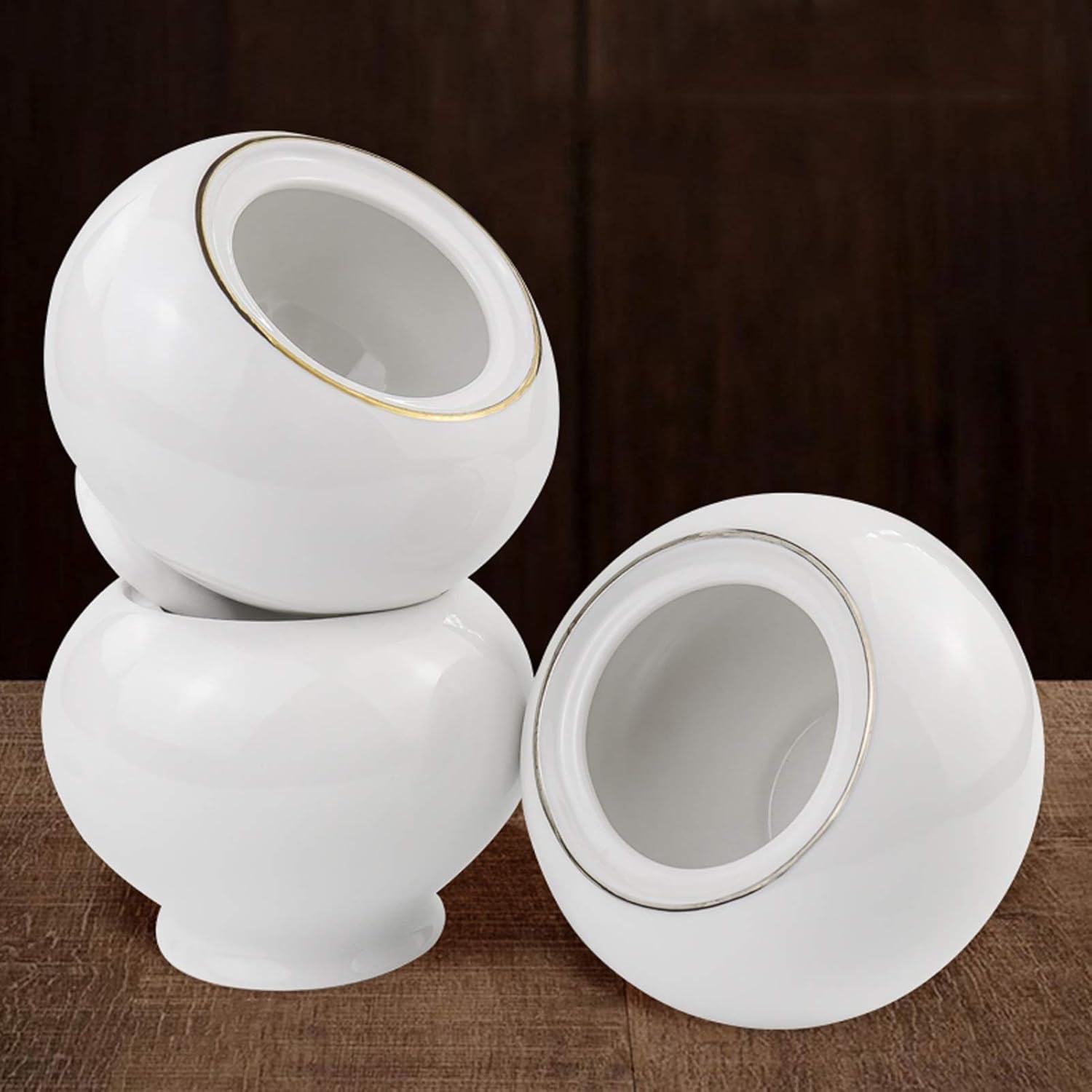 Sugar Bowl Pure White Sugar Bowl with Lid a Simple Ceramic Sugar Bowl Sugar Bowl with Border Coffee Aids Suitable for Various Styles Candy jar (Color : C)