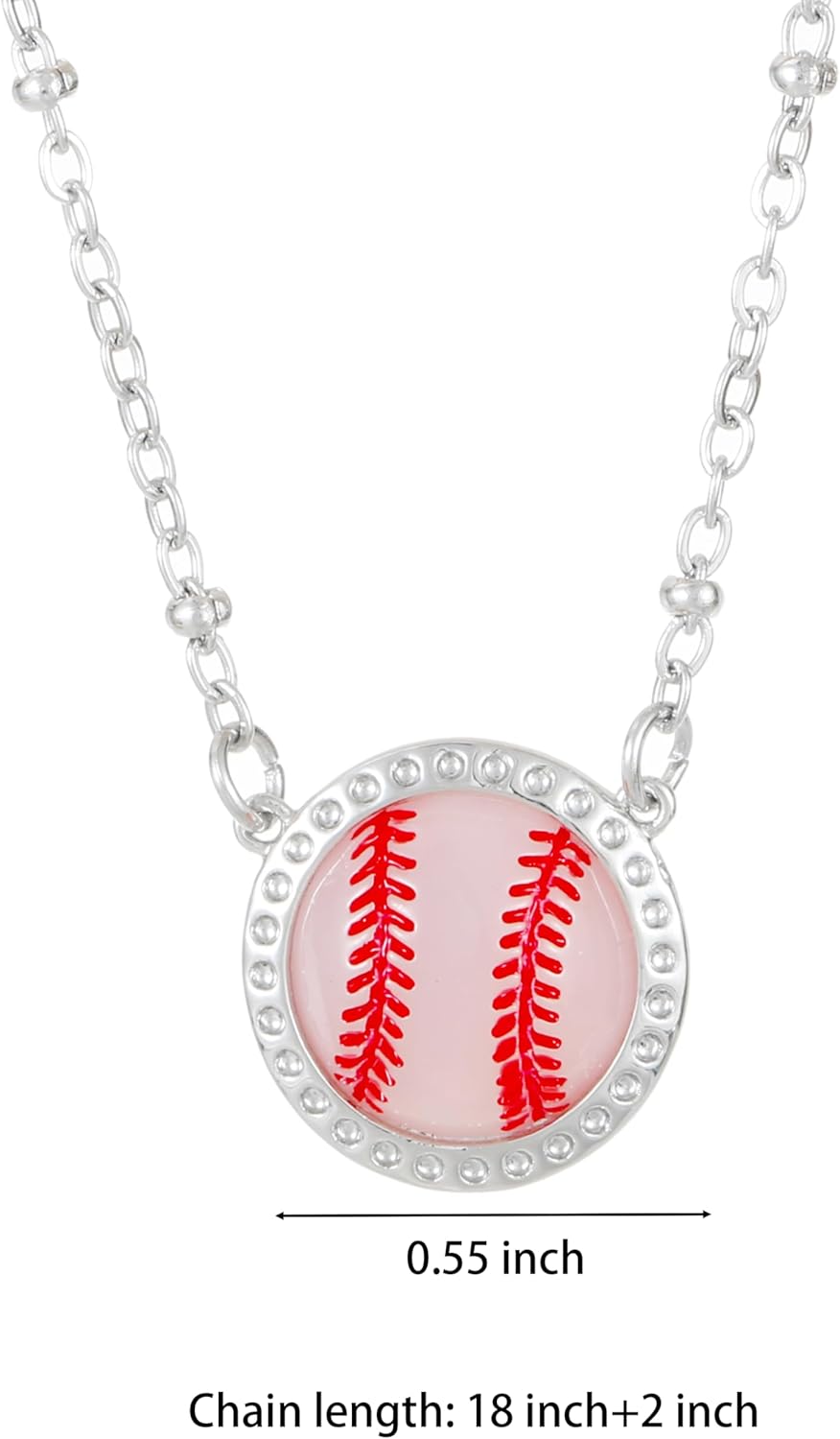 Baseball Necklace Baseball Gifts for Women Mom Team Softball Baseball Charm Necklace - Image 3