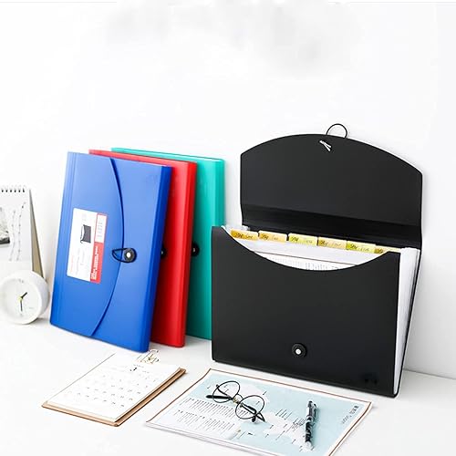 Miniatura 4 de FANWU Paquete de 4 carpetas expansibles con cierre de cordón y botón, tamaño carta, 7 bolsillos organizador de archivos de acordeón de plástico,