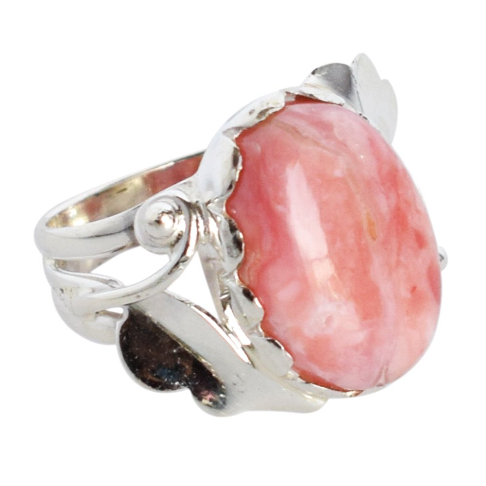 Anello fantasia in argento Sterling 925 con opale rosa – Cabochon fantasia 18 x 12 mm – pietra preziosa rosa – Set di gioielli fatti a mano – regalo per donna – anniversario di matrimonio
