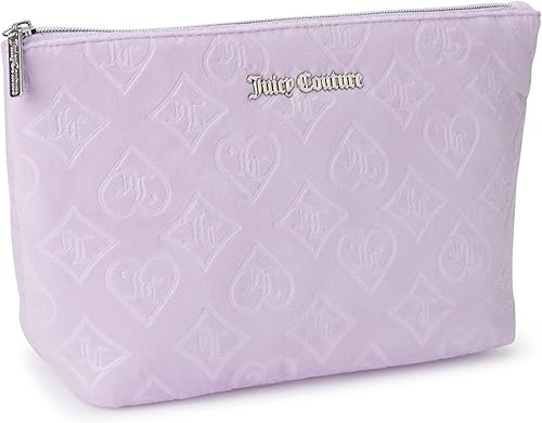 Miniatura 1 de Juicy Couture Bolsa de cosméticos para mujer - Bolsa de viaje para maquillaje y artículos de tocador con cremallera superior, Lavanda