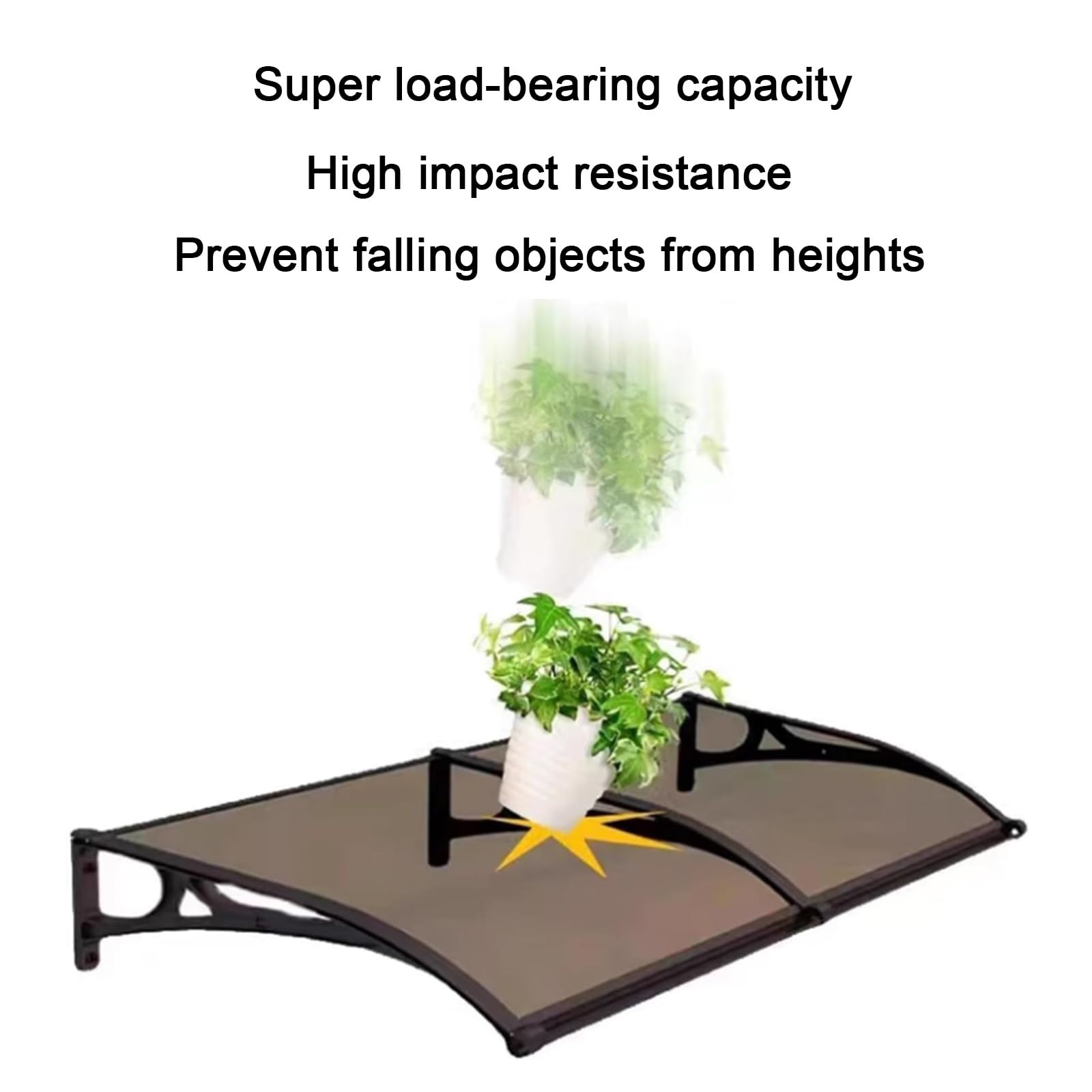 Auvent moderne pour porte d'entrée et fenêtre de terrasse – Extérieur pour portes et dimensions 80 x 350 cm – Protection contre la pluie et le soleil