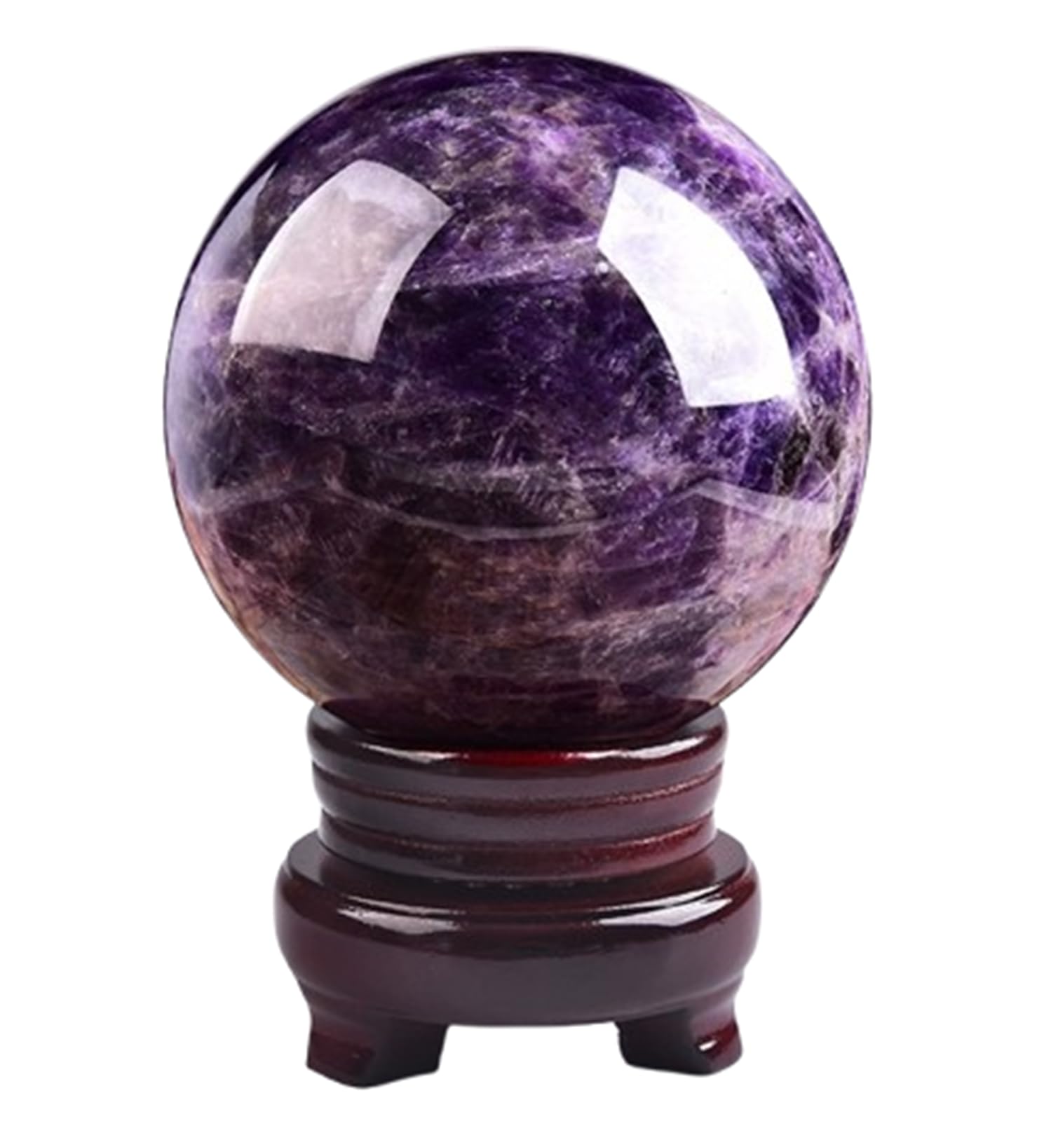VUQLDHAYZ Amethyst Crystal Balls with Stand, Purple Decorative Spheres Fengshui, for Divination Home Decor Crafts,13cm