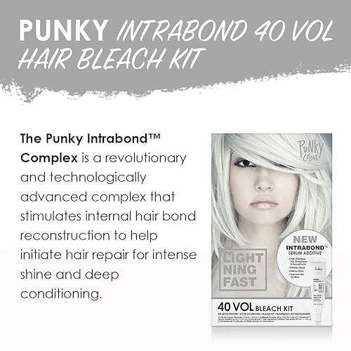 Miniatura 8 de Punky Desarrollador de tinte para el cabello con peróxido en crema, 40 volúmenes, revelador de blanqueador para levantamiento medio a alto, 4.0 fl oz