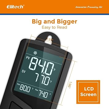 Elitech Temperature Controller Non-WIFI 2-Stage Outlet Thermostat Heating and Cooling for Aquarium Homebrew Seed Fermenter Greenhouse 220V, STC-1000Pro
