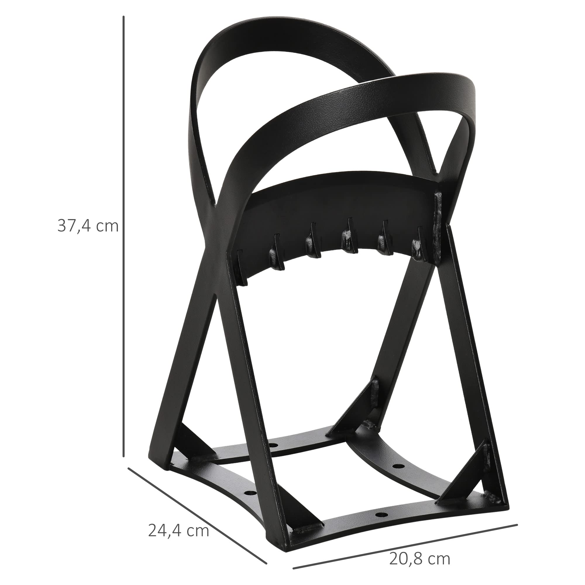Outsunny Fendeur de bois de chauffage fendeuse à bois manuelle en acier 24,4 x 20,8 x 37,4 cm noir