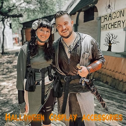 VONMELLI Medieval Knight Belt Renaissance Costume Accessories Medieval Belt Sword Holder Pouch for Halloween Costume2