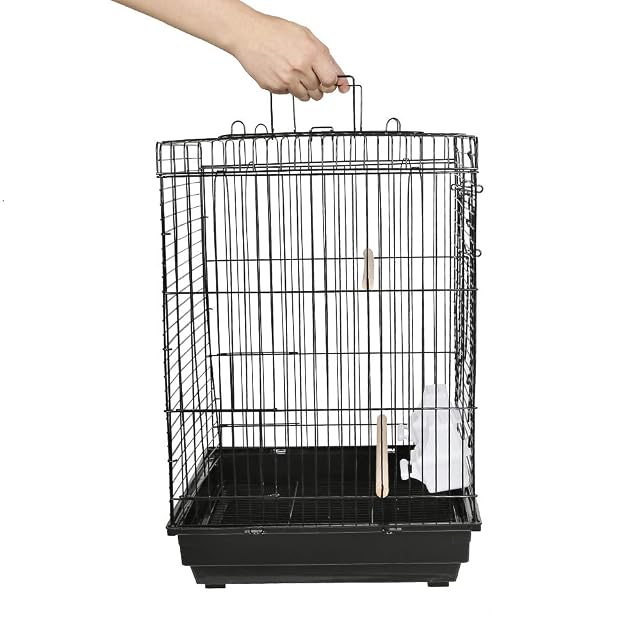 Foto 6 de 8 de Jaula para pájaros portátil, jaula de pájaros interior con asa, tejados abovedados corredizos