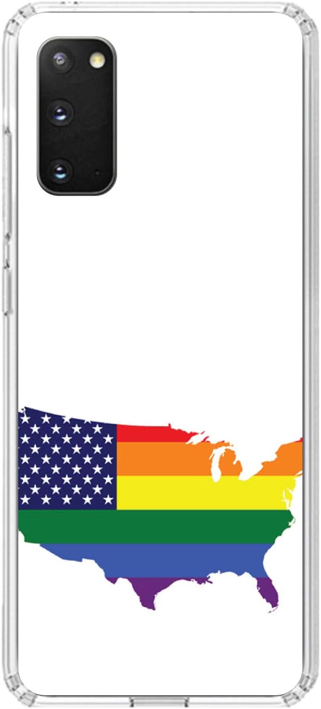 DistinctInk Clear Shockproof Hybrid Case for Samsung Galaxy S20 Ultra (6.9" Screen) - TPU Bumper, Acrylic Back, Tempered Glass Screen Protector - Lesbian Purple Symbols Love - Show Your LGBTQ Support