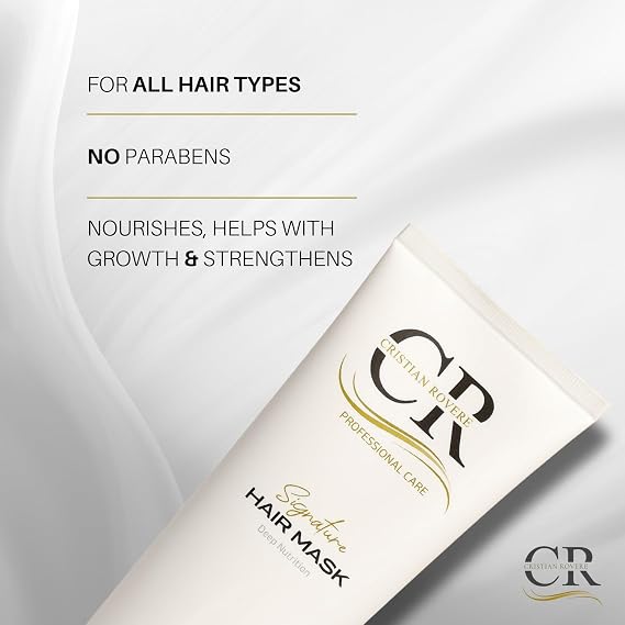 Cristian Rovere - Signature Hair Mask - Deep Conditioning Hair Mask Infused with Shea Butter & Rosemary Extract - Nourishing Hair Treatment for Dry & Damaged Hair - Paraben Free - 8 Fl Oz