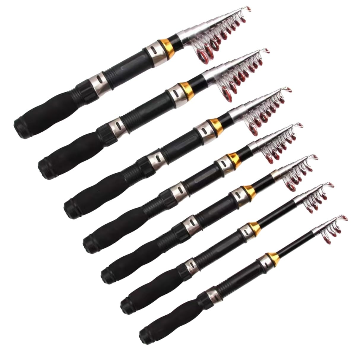 Telescopic Fishing Rods Gear Set Portable With Fishing Line Equipment Fly Fishing Kit for Travel Ocean Freshwater or Saltwater Fishing (1.0m-2.3m)(2.3m)