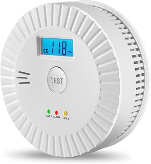 1 Pack Smoke Detector Carbon Monoxide Detector Combo Battery Powered,Carbon Monoxide Detector Smoke Alarm with Digital Display,Fire Alarm CO Detector for Home,Hotel