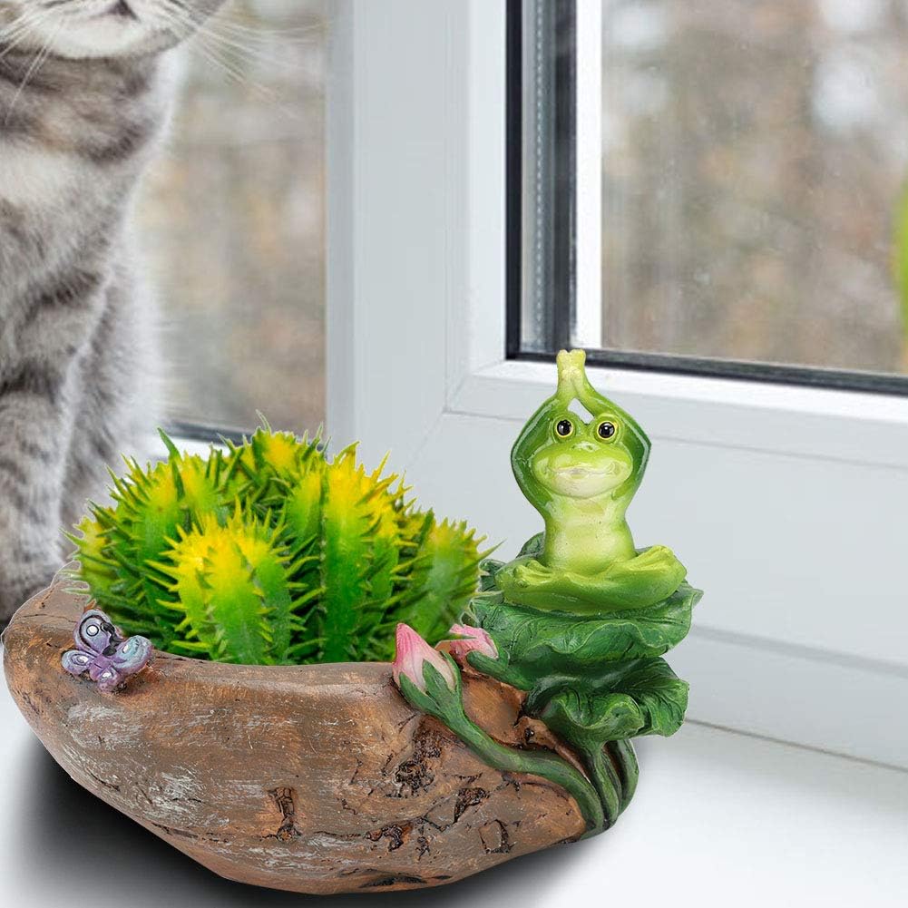 EBTOOLS Mini Flower Pot, Animal Planter Plant Holder, Mini Planter, Flower Container Pots for Plants Pot for Garden Plant(Yoga)