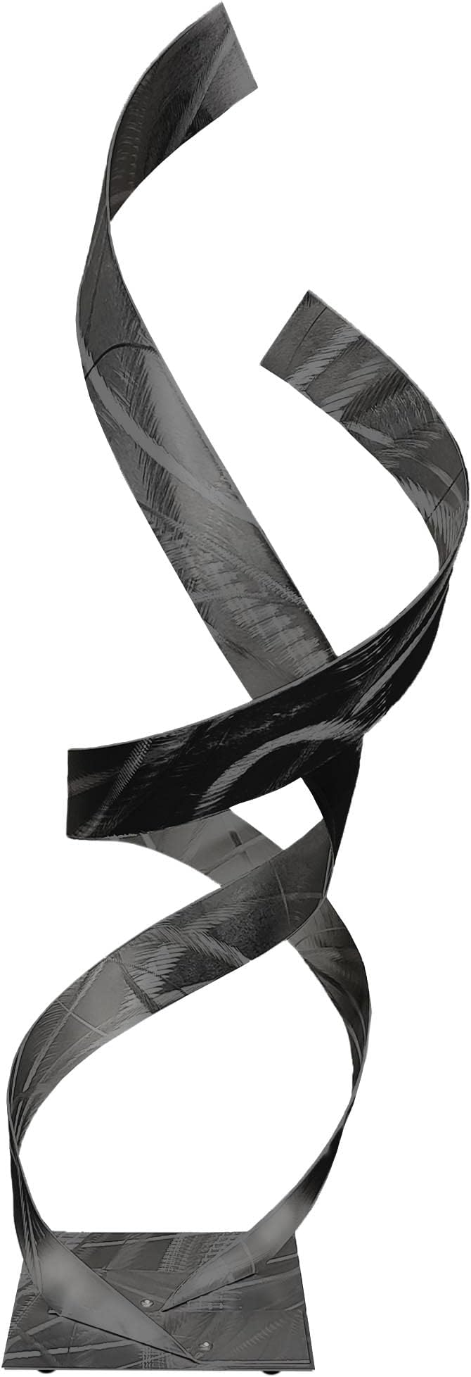 Metal Sculpture 'Two Lovers in Black' by Carlos Jacobs - Modern Decor Abstract Sculpture - 10x33in. Black Minimalist Decor