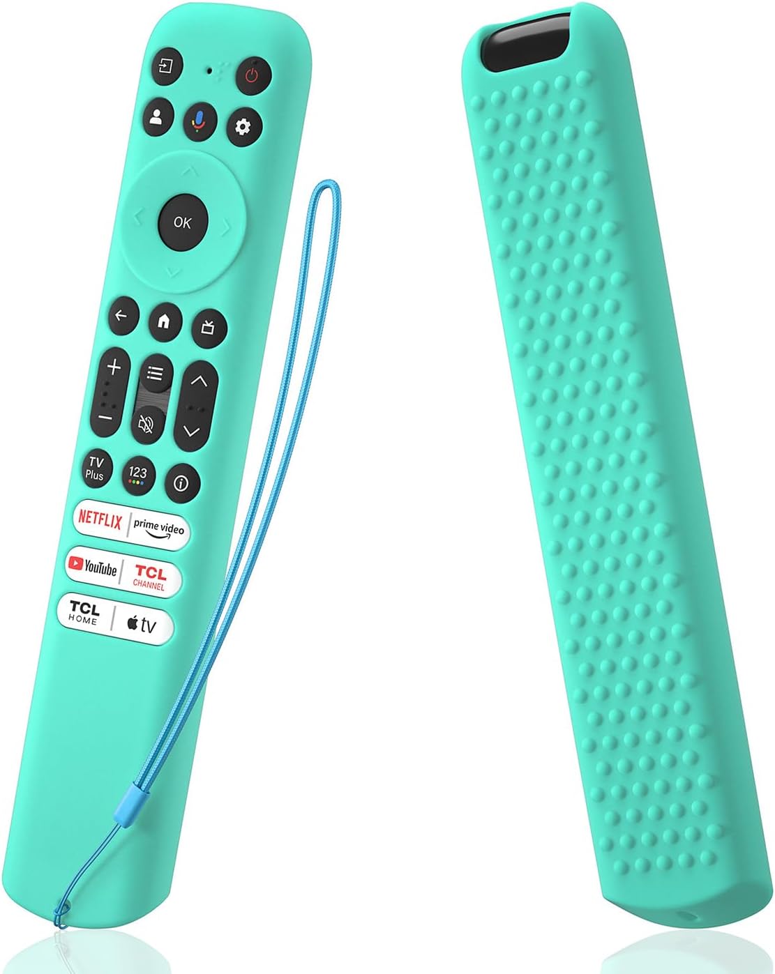 Silicone Remote Cover for TCL RC813/FMB1, RC923/FMB3 Smart TV Remote Case with Lanyard (Mint)