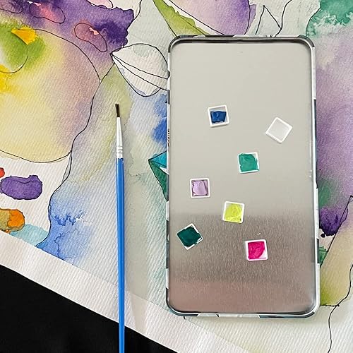 Miniatura 7 de FCLUB 100 sartenes de acuarela vacías  Mini sartenes cuadradas de 0.0 fl oz para paletas de viaje, almacenamiento de pintura de muestra y kits de