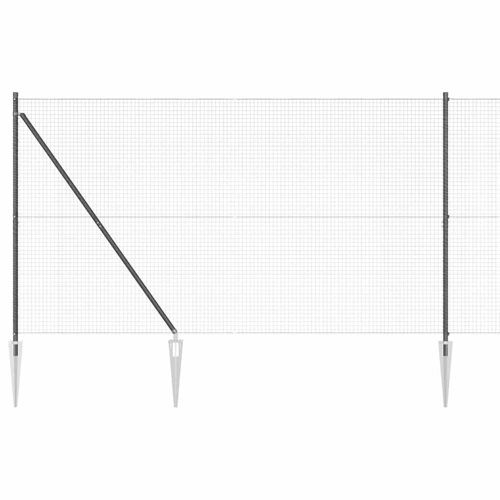 Słupki ogrodzeniowe szare – stal malowana proszkowo, 1000 x 3,2 x 150 cm, 14 sztuk, odporne na warunki atmosferyczne i korozję, do ogrodu i na taras